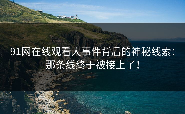 91网在线观看大事件背后的神秘线索：那条线终于被接上了！